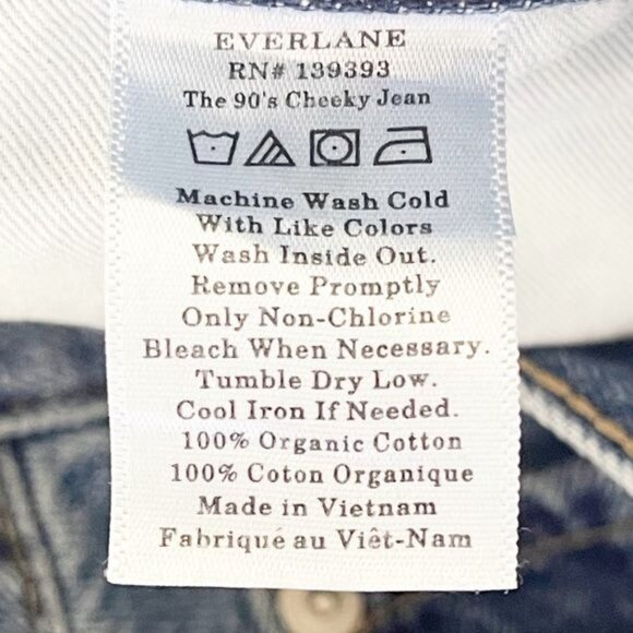 EVERLANE 90's cheeky jeans high waisted size 25 - Picture 8 of 10